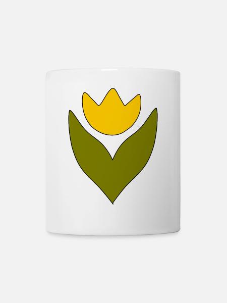 Blume gelb gelbe Blume Blumen Tulpe Tulpen Blüte - Tasse - Weiß