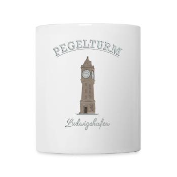 Pegelturm Ludwigshafen am Rhein, Wahrzeichen - Tasse - Weiß - Vorne