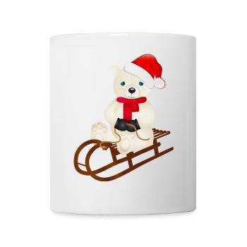 enchanting polar bear while sledging - Mug - white - Front