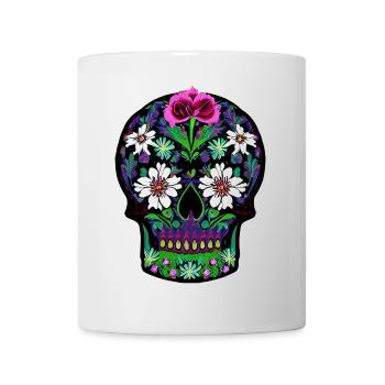 Floral Sugar Skull | Mexican Day of the Dead  - Mug - white - Front