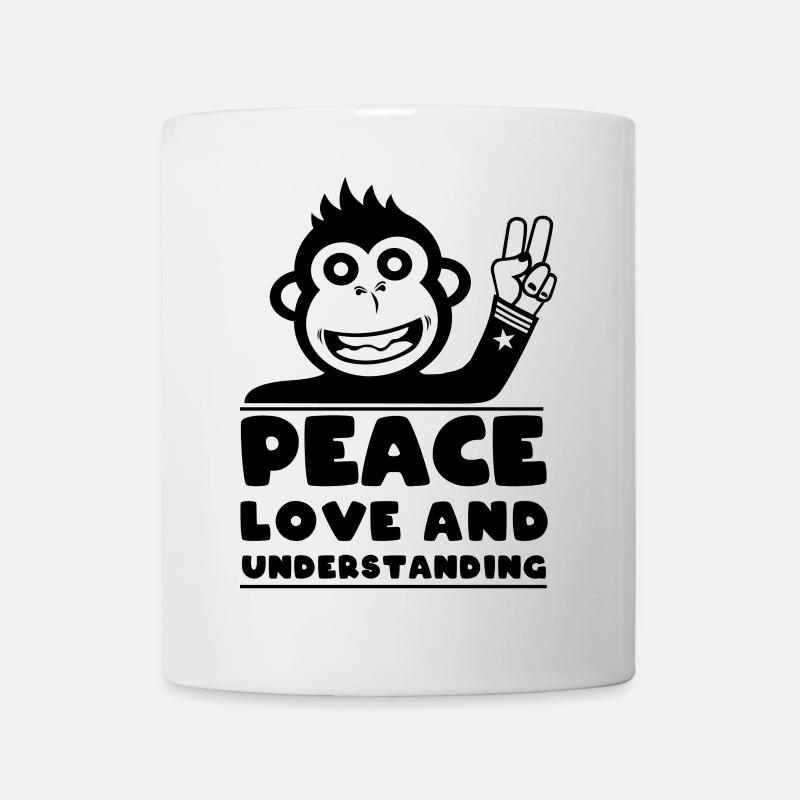 Frieden, Liebe und Verständnis - Tasse - Weiß