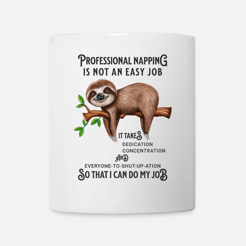 Funny Sloth Sleepyhead Office Life - Mug - white