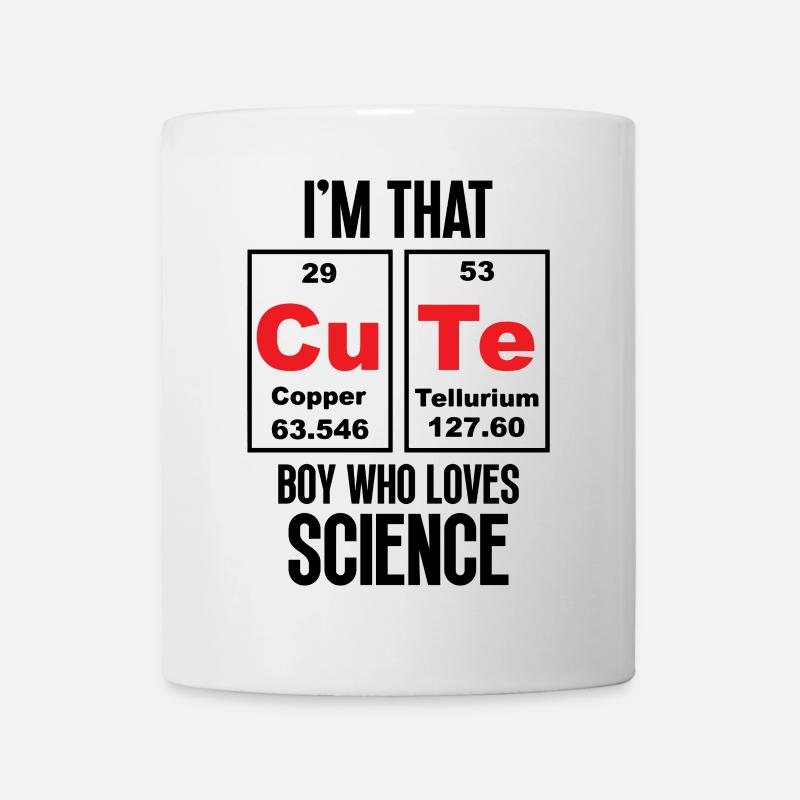 Ich bin dieser süße Junge, der die Wissenschaft liebt - Tasse - Weiß