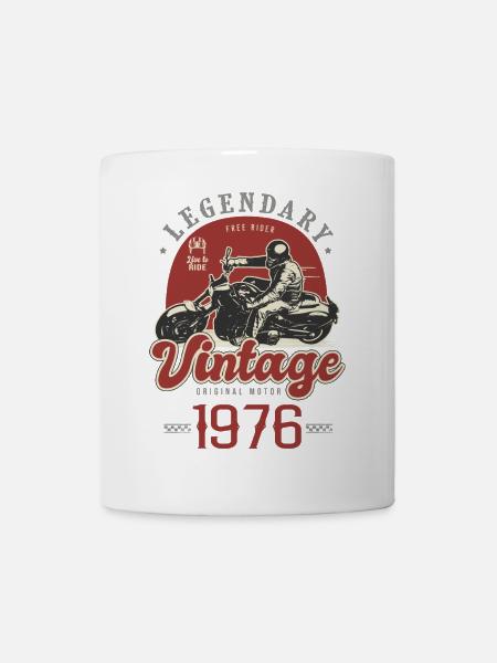 1976 Moto Vintage 50 Ans Cadeau Motard - Mug blanc - blanc