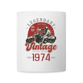 1974 Jahre Jubiläum Vintage Biker Motorrad - Tasse - Weiß - Vorne