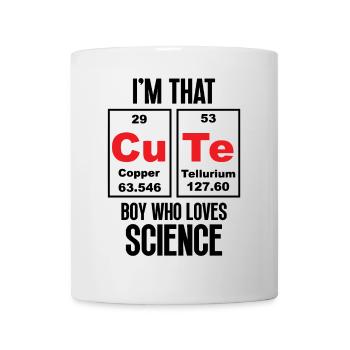 Ich bin dieser süße Junge, der die Wissenschaft liebt - Tasse - Weiß - Vorne