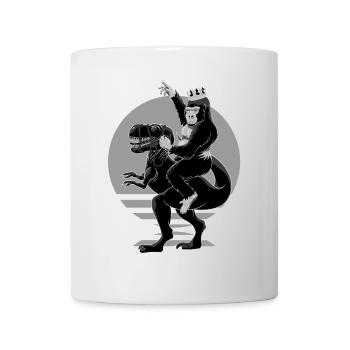Roi Gorille Chevauchant Un T-Rex Comme Napoléon - Mug blanc - blanc - Devant