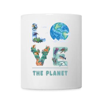 J'adore la planète - Mug blanc - blanc - Devant