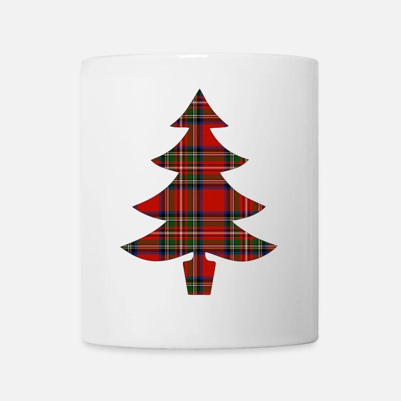 Sapin tartan rouge élégant - Mug blanc - blanc