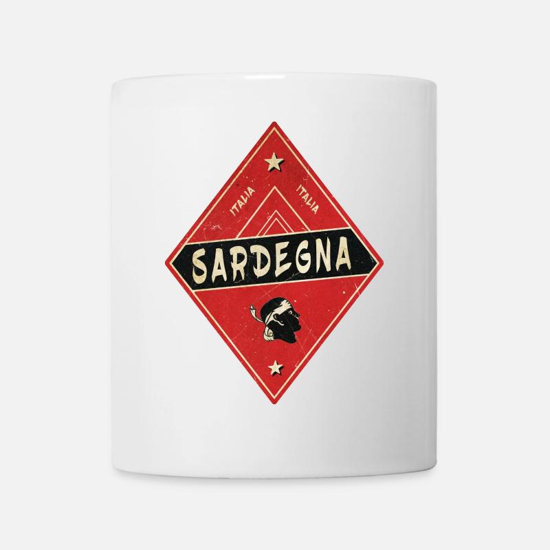 Sardinien Vintage Design - Tasse - Weiß