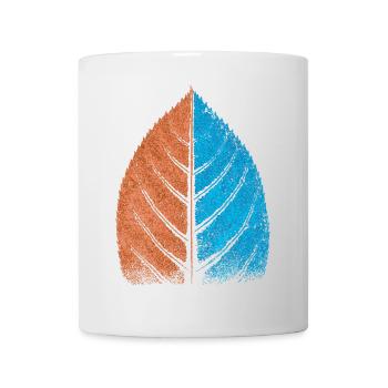 Leaf - Blue / Red - Beech Leaf - Mug - white - Front