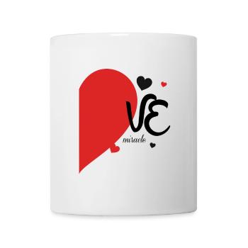 Romantisches Herzblatt-Design auf Textil - Tasse - Weiß - Vorne