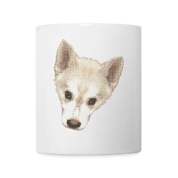 süßes Hündchen, Hundebaby Gesicht wasserpixel - Tasse - Weiß - Vorne