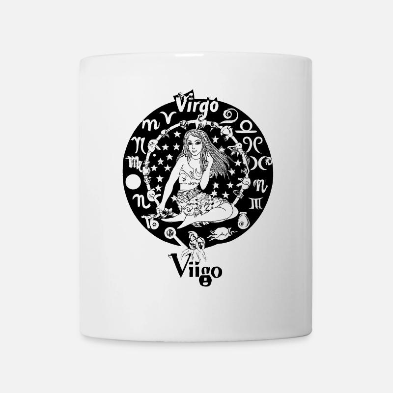 Zodiac sign Virgo 001 black - Mug - white