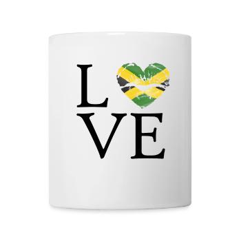 Herz mit Jamaika-Flagge: Distressed - Tasse - Weiß - Vorne
