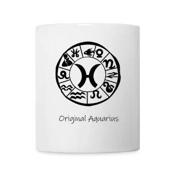 Signe du zodiaque Verseau 001 noir - Mug blanc - blanc - Devant