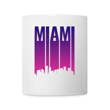 Miami Skyline Gradient Blau Pink - Tasse - Weiß - Vorne