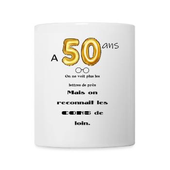 50 ans - Mug blanc - blanc - Devant