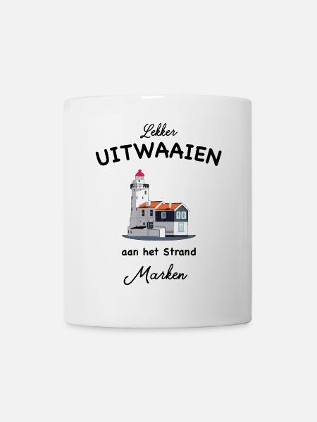 Marken, Niederlande, Entspannen Strandspaziergang - Tasse - Weiß