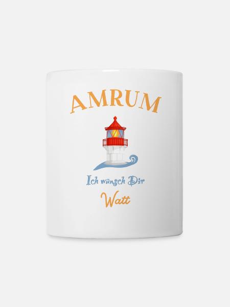 Amrum, Leuchtturm Norddorf, Ich wünsch Dir Watt - Tasse - Weiß