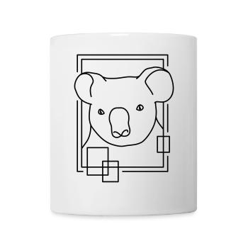 Koala en forme géométrique - Conception d’art au trait - Mug blanc - blanc - Devant