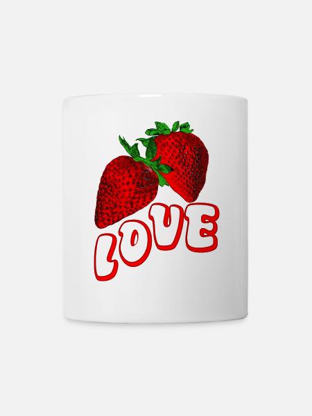saftige Erdbeeren Liebe Frucht Obst reif saftig - Tasse - Weiß