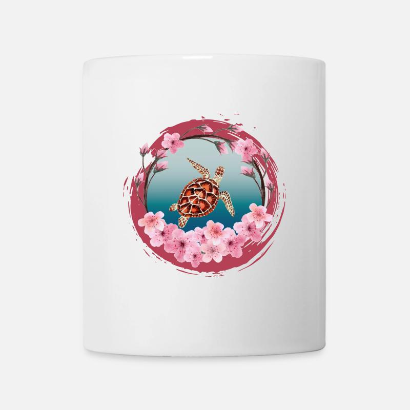 Turtle_Cherry-Fleur - Mug blanc - blanc