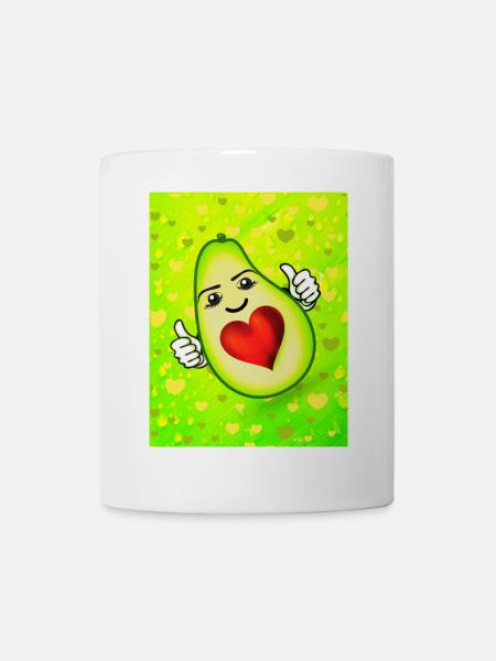 Avocat mignon avec cœur - Mug blanc - blanc