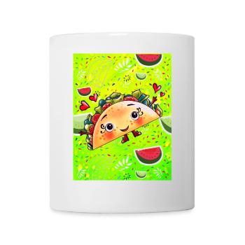 Fröhlicher Taco - Tasse - Weiß - Vorne
