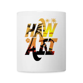 Surf et Palmiers au Soleil Hawaii - Mug blanc - blanc - Devant