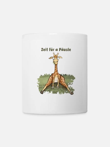 Zeit für a Päusle - Schwäbische Comic Giraffe - Tasse - Weiß