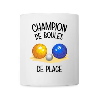 Champion de boules de plage - Mug blanc - blanc - Devant