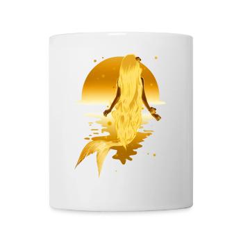 Meerjungfrau Gold Sonne blond lange Haare Märchen - Tasse - Weiß - Vorne