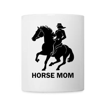 Horse Mom, cheval avec cavalier - Mug blanc - blanc - Devant