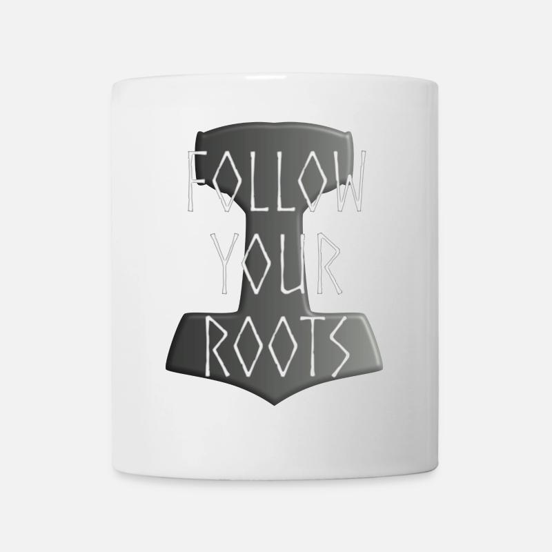 Mjölnir Donar Hammer Thor - Follow your Roots grey - Mug - white