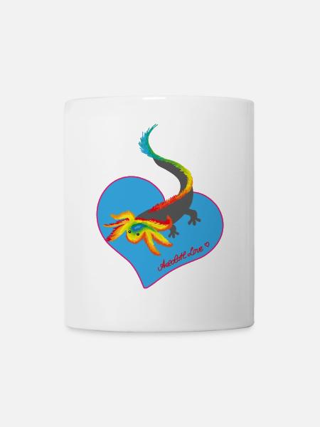 Rainbow Axolotl Heart Motif - Mug - white