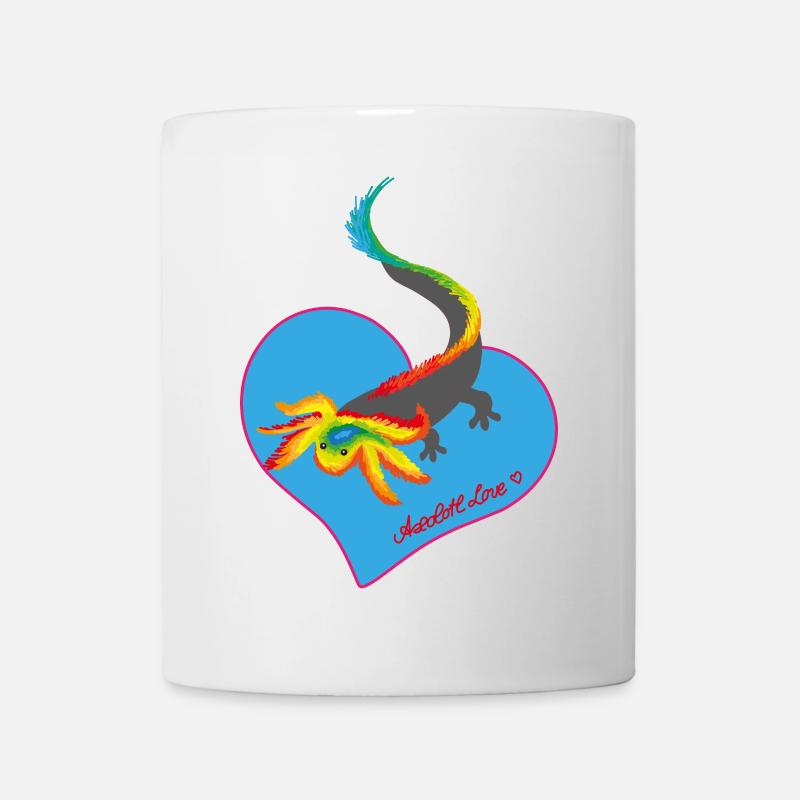 Motif de cœur d’axolotl arc-en-ciel - Mug blanc - blanc