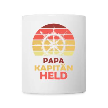 Papa Kapitän Held - Tasse - Weiß - Vorne