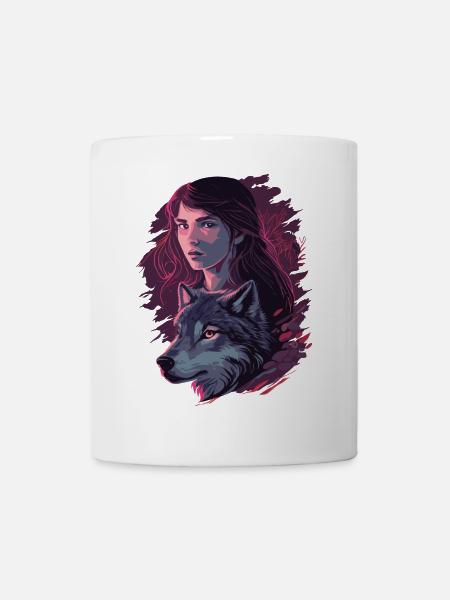 Wolfsmädchen - Tasse - Weiß