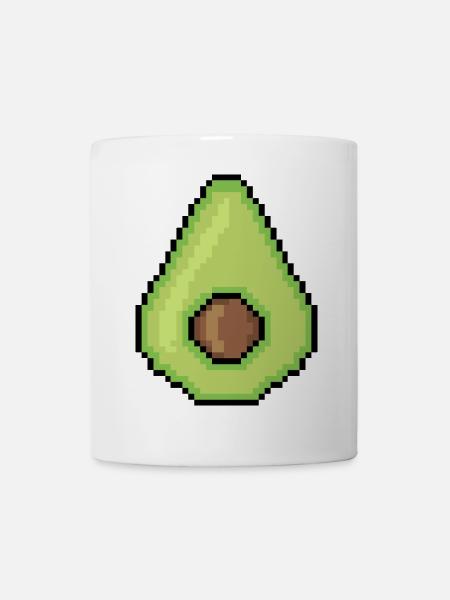 Pixel-Avocado Glow - Tasse - Weiß
