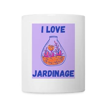 I LOVE,JARDINAGE,PRINTEMPS,HUMOUR,RETRAITE - Mug blanc - blanc - Devant