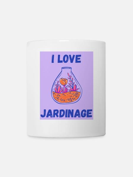 I LOVE,JARDINAGE,PRINTEMPS,HUMOUR,RETRAITE - Mug blanc - blanc