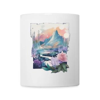 Paysage fleuri - Mug blanc - blanc - Devant