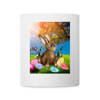 Frühling Osterhase mit Ostereiern - Tasse - Weiß - Vorne