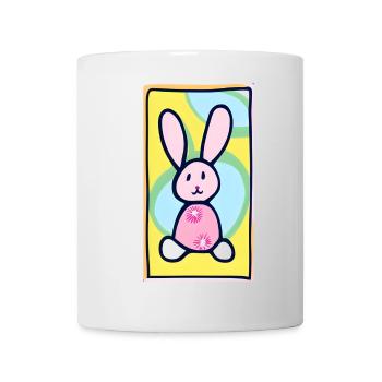 Lapin de Pâques Pastel Bunny sur fond jaune - Mug blanc - blanc - Devant