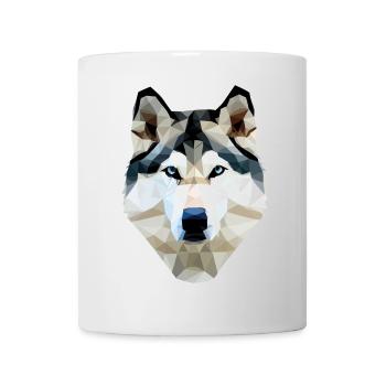 Polygone de chien husky - Mug blanc - blanc - Devant