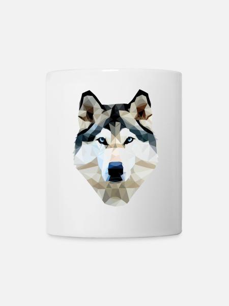 Husky Hund Polygon - Tasse - Weiß