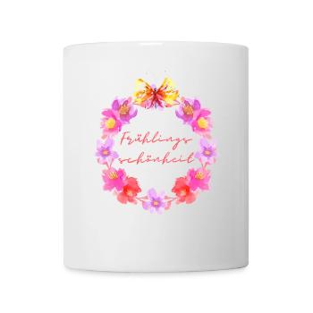 Frühlingsschönheit Schmetterling - Wortschätze - Tasse - Weiß - Vorne
