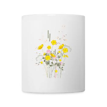bright yellow buttercups meadow full of harmony - Mug - white - Front
