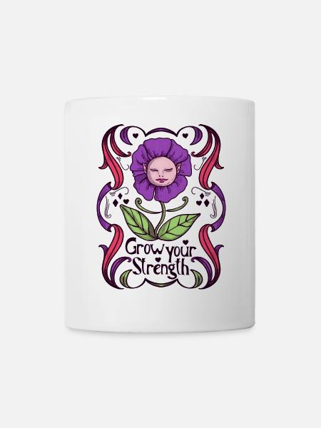 Empowerment Blumendesign - Tasse - Weiß